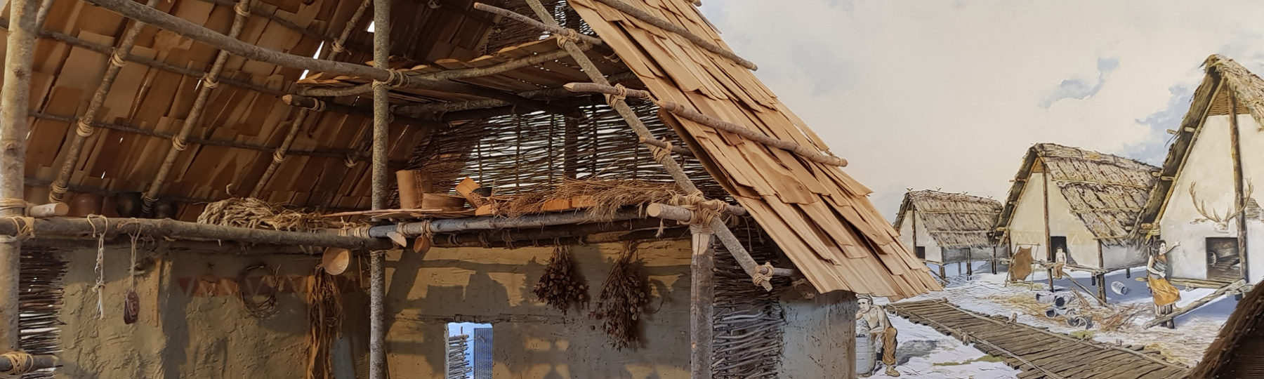 Espace archéologique à Clairvaux – reconstitution maison lacustres du Néolithique