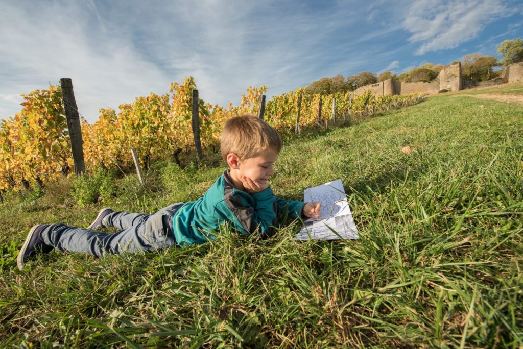 Enfant dans les vignes du Château d'Arlay © Nicolas Gascard/Jura Tourisme
