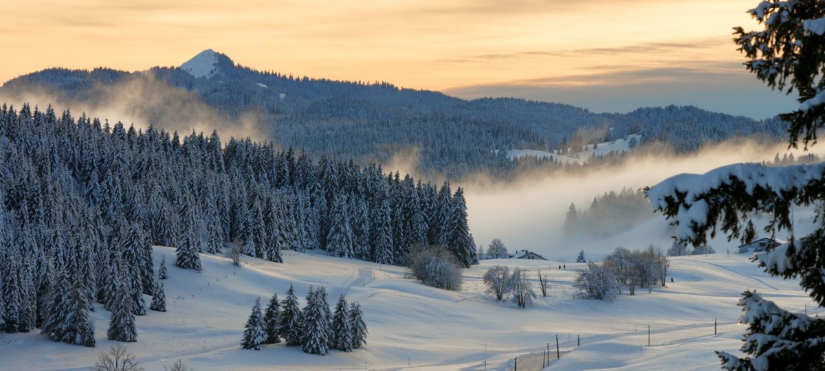Paysage des Hautes-Combes enneigé