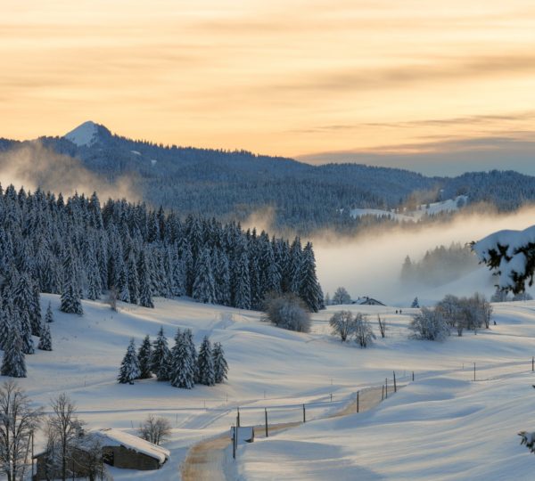 Paysage des Hautes-Combes enneigé