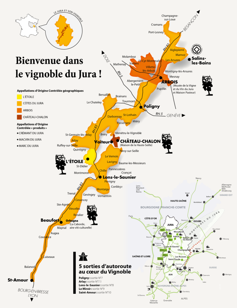 Carte du Vignoble du Jura