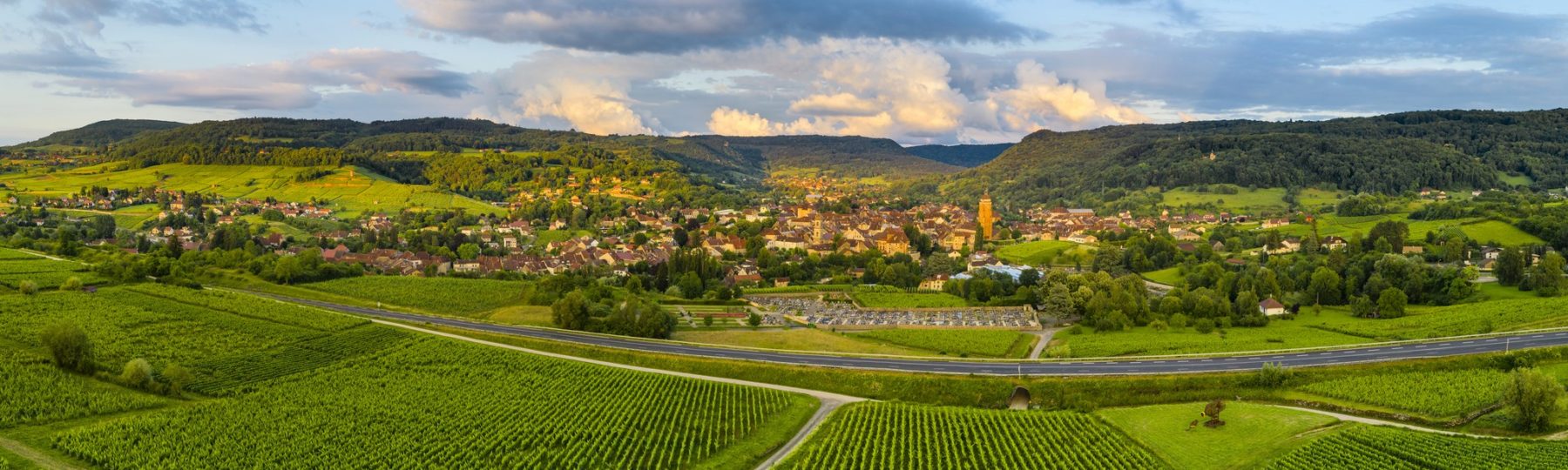Vue sur le vignoble d'Arbois © Stéphane Godin / Jura Tourisme