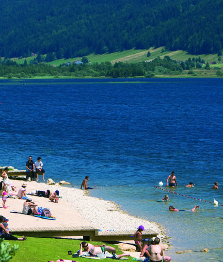 Baignade au lac des Rousses