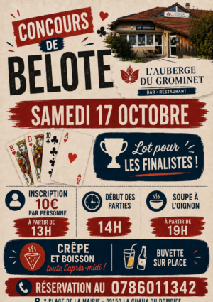 10 17 Concours de belote Auberge du Grominet