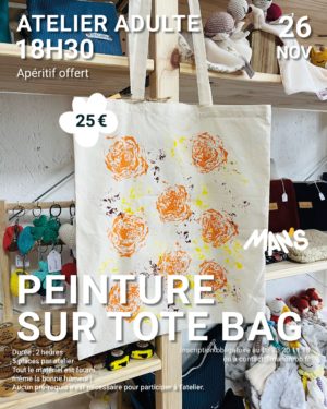 11 26 Atelier Peinture sur Tote Bag Man&rsquo;s