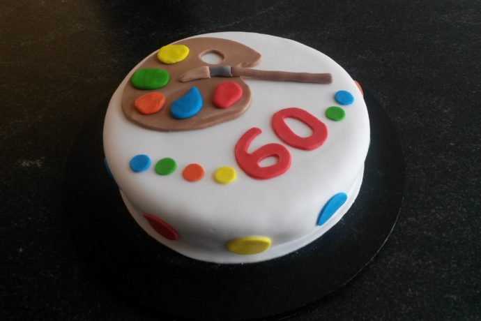 Gâteau thème peinture (anniversaire adulte)
