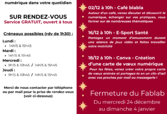 Programmation ateliers Conseillère Numérique décembre 2025