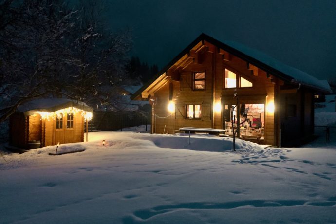 Vue hivernale nocturne