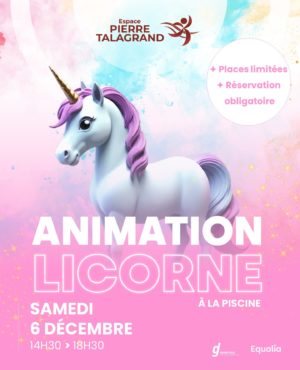Visuel animation licorne à la piscine