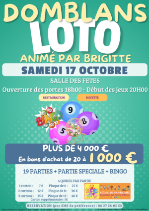 Affiche Poster Évènement Super Loto Bingo Moderne Illustré Vert Coloré – 1