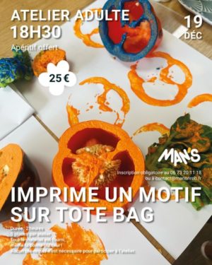 Atelier imprime motif Tote bag FB19.12.25