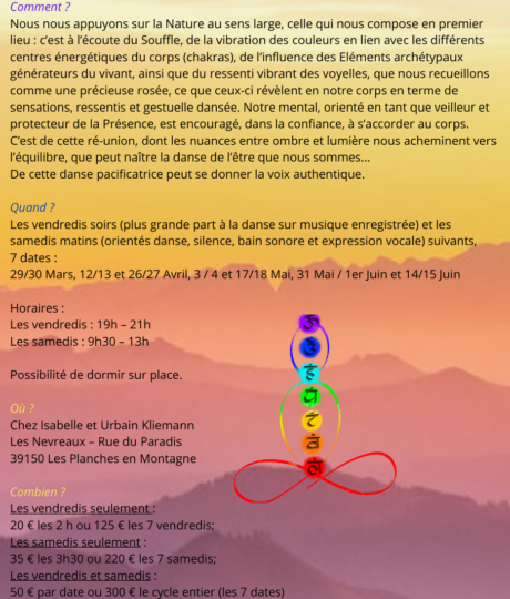 Danse de l&rsquo;être et Chant spontané