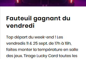Fauteuil gagnant du vendredi