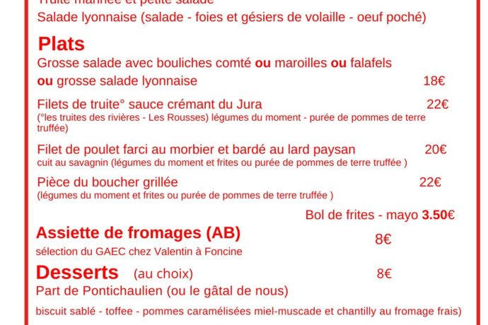 Carte brasserie 06 2026