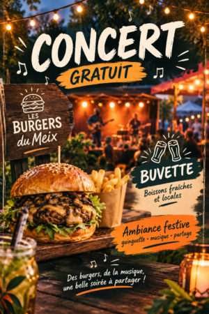 Concert guinguette et burgers gourmets