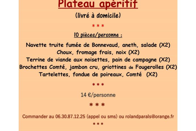 Flyer Plateau apéritif 2023