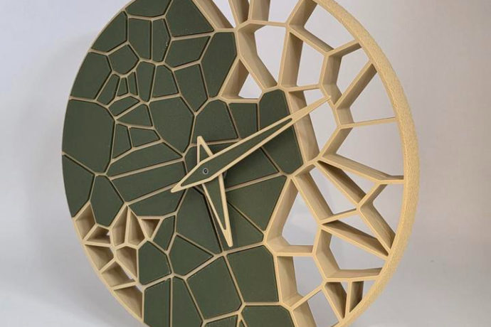 Horloge motif voronoï impression 3D