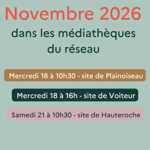 La Saison des Histoires – Novembre 2026