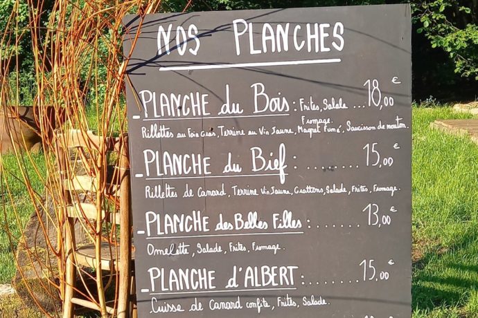 MENU PLANCHE