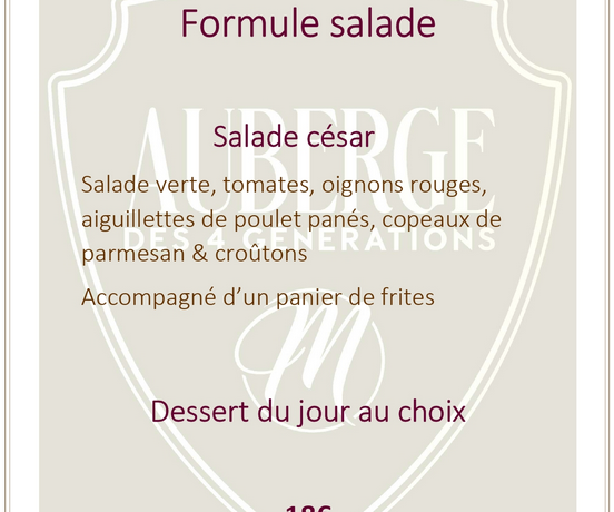 Menu été 2026- 18€