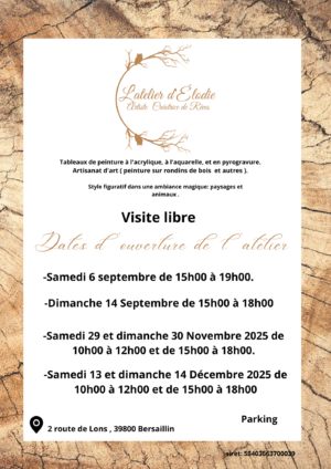 Ouverture de l’atelier