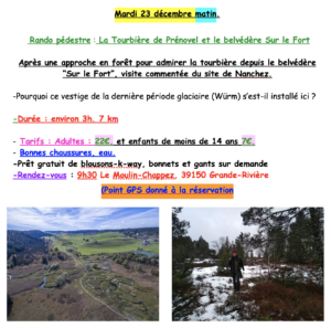 Rando tourbières et belvédère mardi 23 décembre