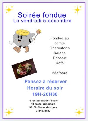 Restau de l’école Fondue 05 12 2025