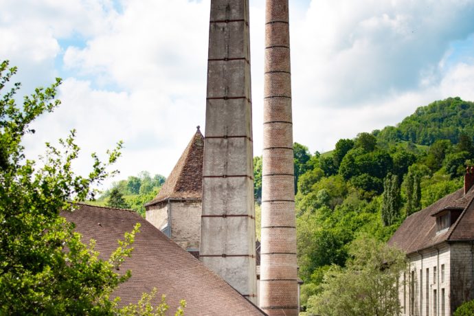 Les cheminées du bâtiment des évaporations