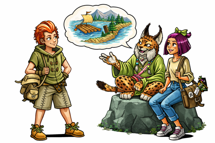 Un sage lynx et ses élèves