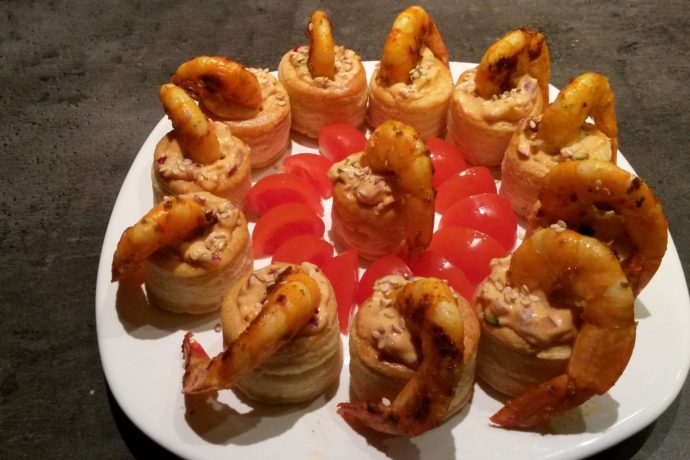 Entrée Vol au vent de crevettes