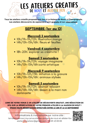ateliers créatifs vacances avril 2026.pdf – affiche ateliers gratuits sept 2026