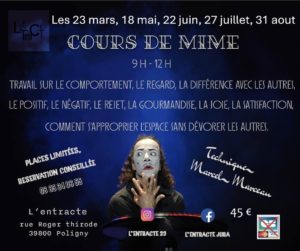 cours mime avec toute les dates + nouveau tarif