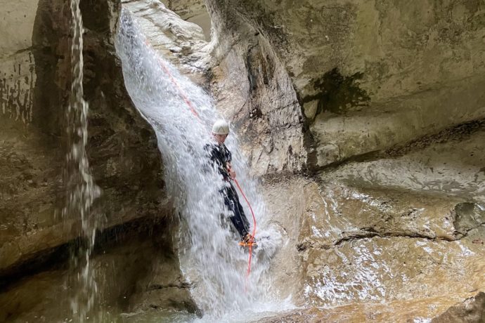 rappel dans le canyon de Coiserette